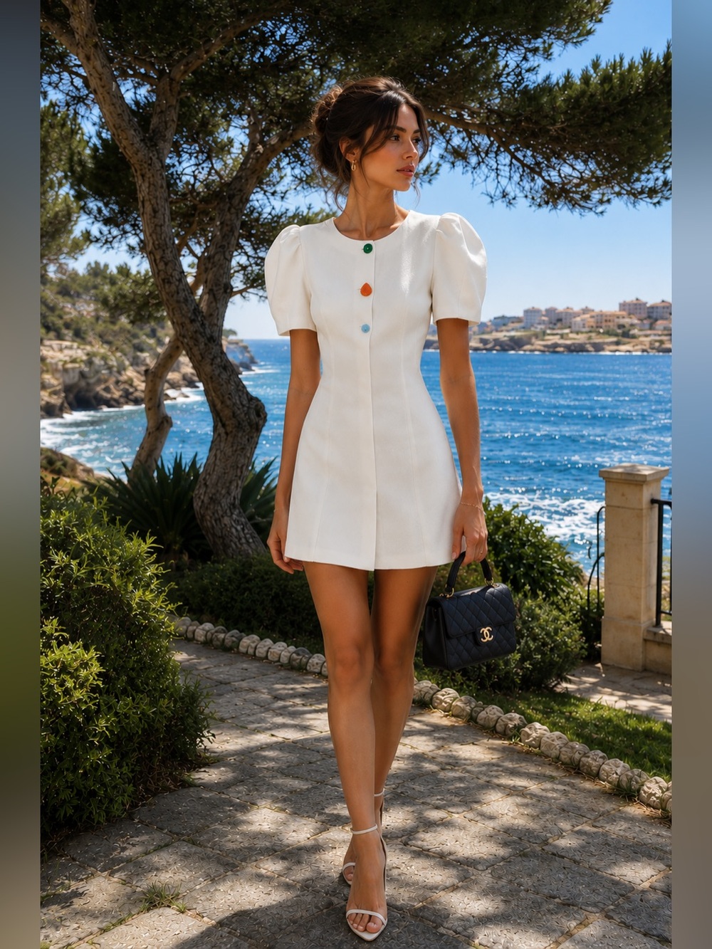 ZARA BALLOON SLEEVE SHORT DRESS - Picture 9 of 10